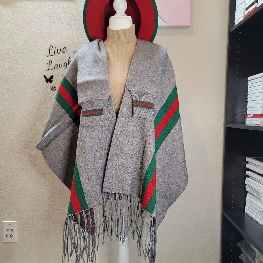 Gray- Stylish Warm Cashmere/Shawl for women